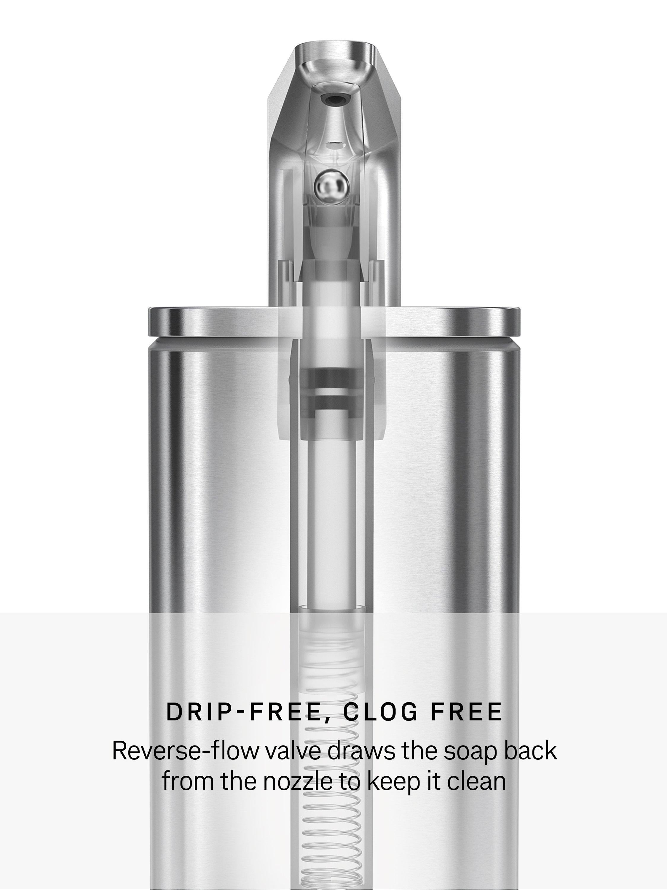 Simplehuman pulse pump soap dispenser brushed steel 295ml, imported from the UK