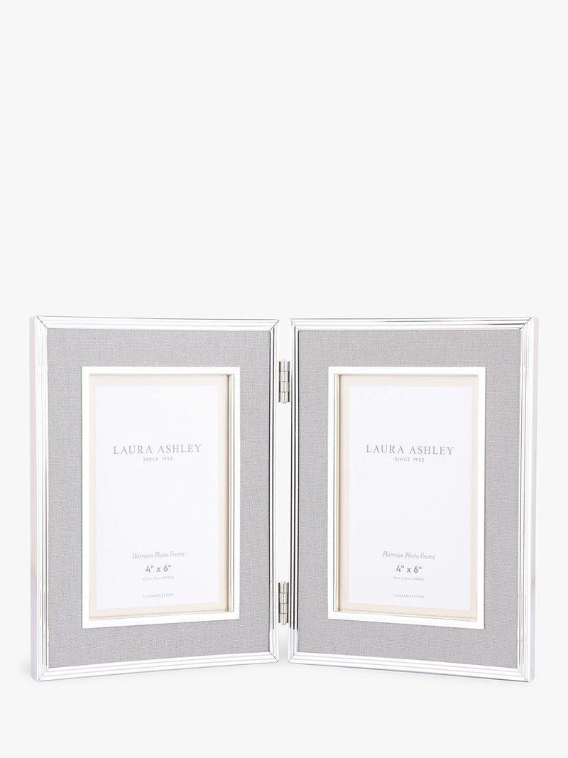 Laura Ashley Harrison linen double photo frame for 4x6 inch photos, UK version