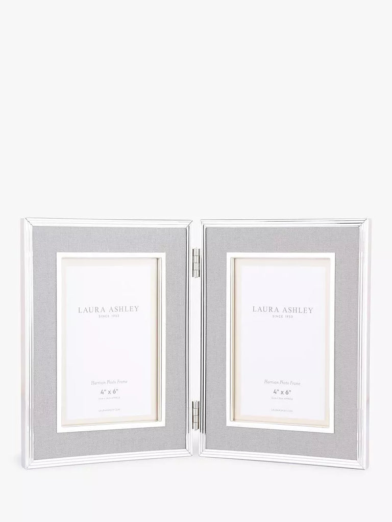 Laura Ashley Harrison Linen Double Photo Frame, 4 x 6" (10 x 15cm)