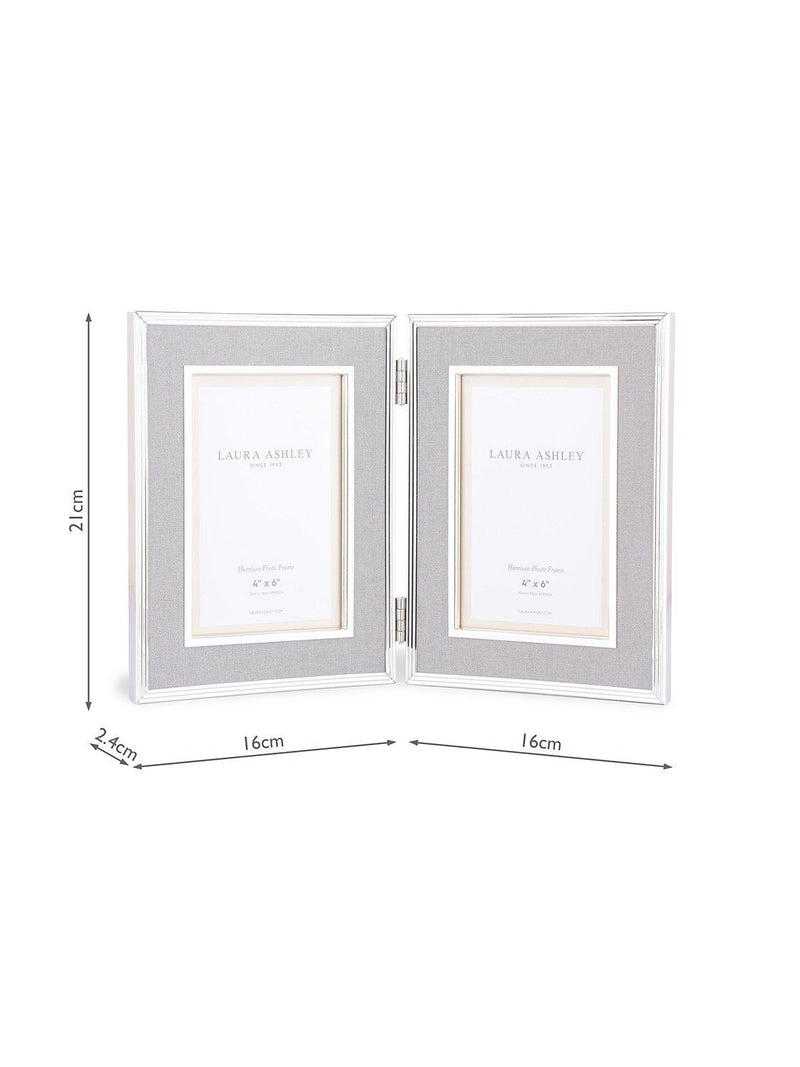 Laura Ashley Harrison linen double photo frame for 4x6 inch photos, UK version