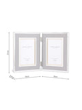 Laura Ashley Harrison linen double photo frame for 4x6 inch photos, UK version