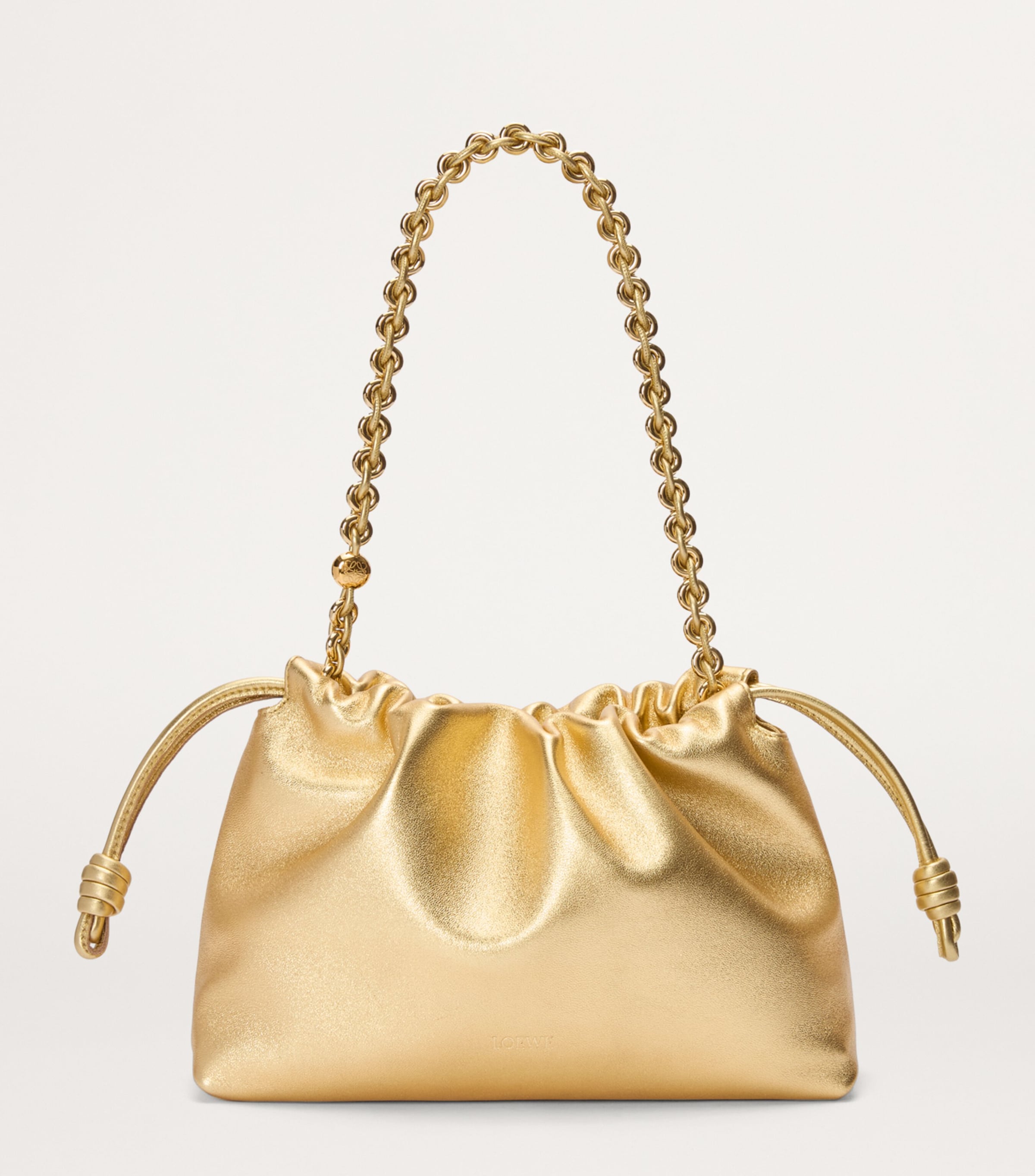 LOEWE medium metallic leather Flamenco purse, imported from the UK