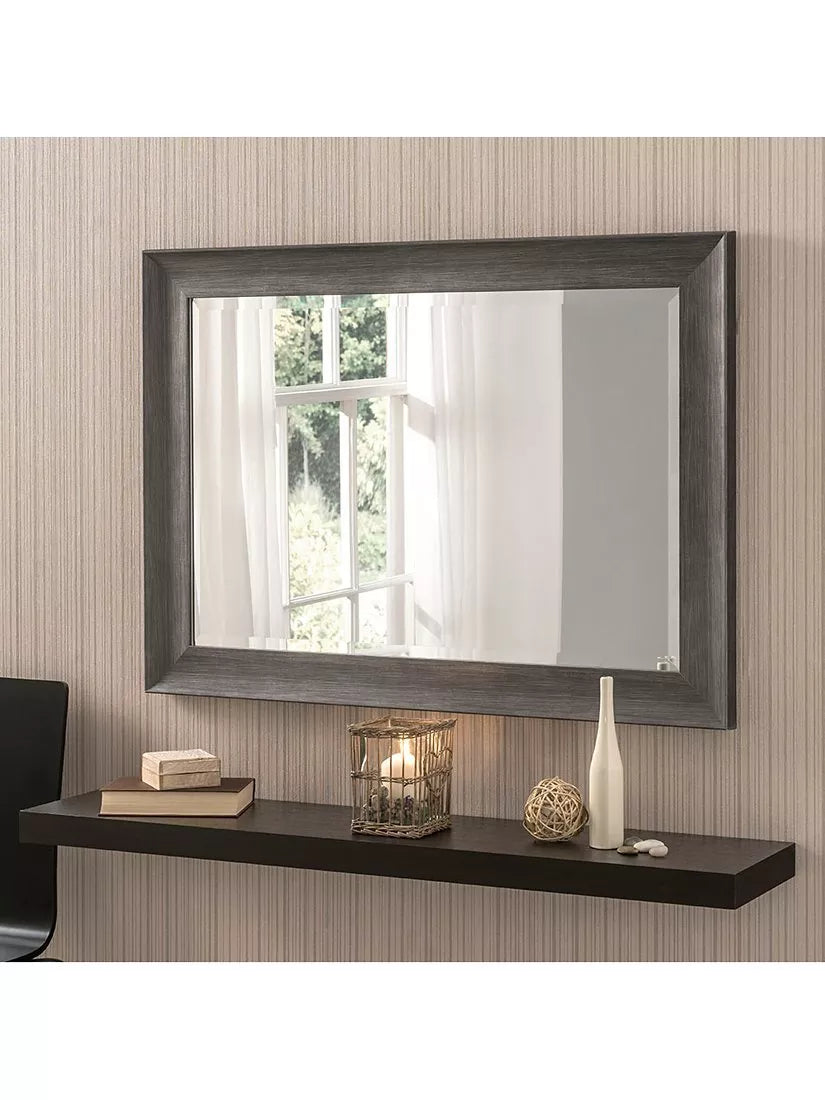 Yearn wood-effect rectangular wall mirror 74x102cm, UK version