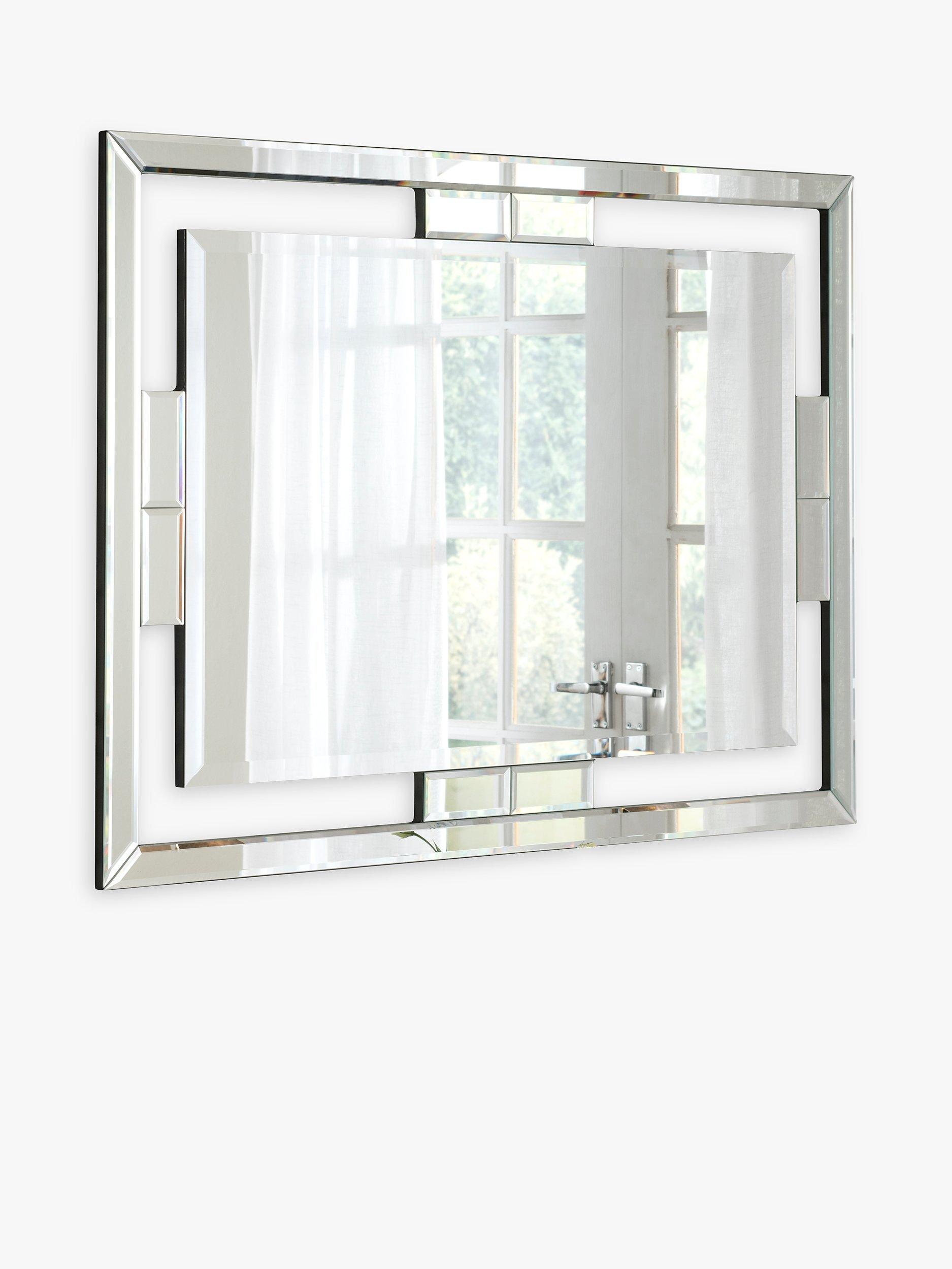 Yearn Rio bevelled glass wall mirror 82x112cm black, imported from the UK