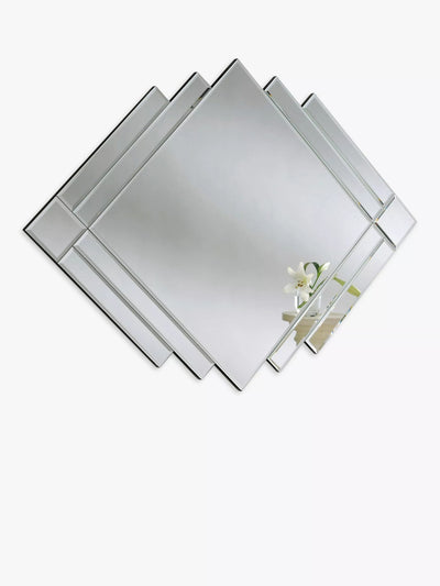 John Lewis Yearn Art Deco Bevelled Glass Wall Mirror, 86 x 119cm, Black- Buy online at McGrocer