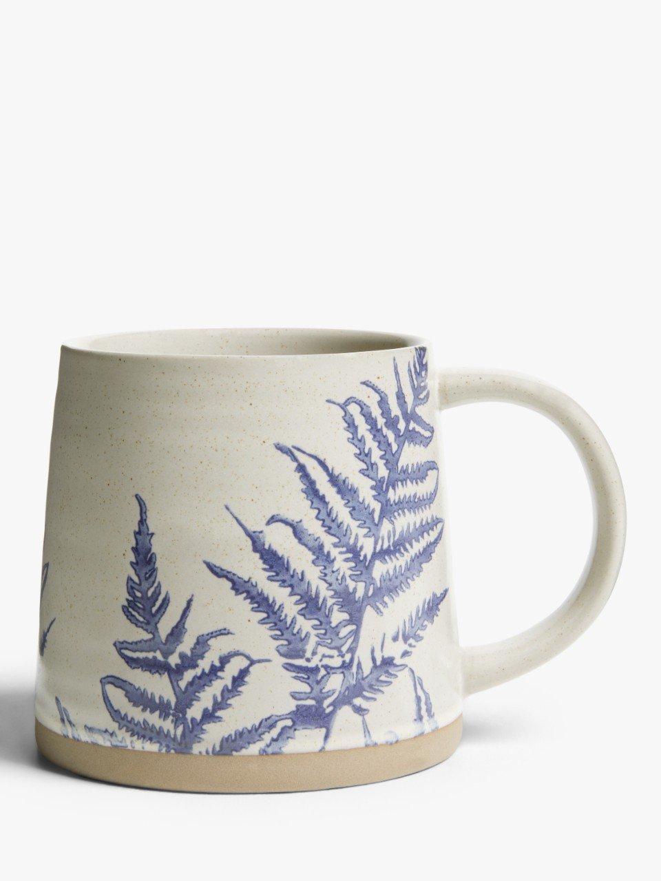 John Lewis Woodland Fern Mug 450ml Blue, imported from the UK
