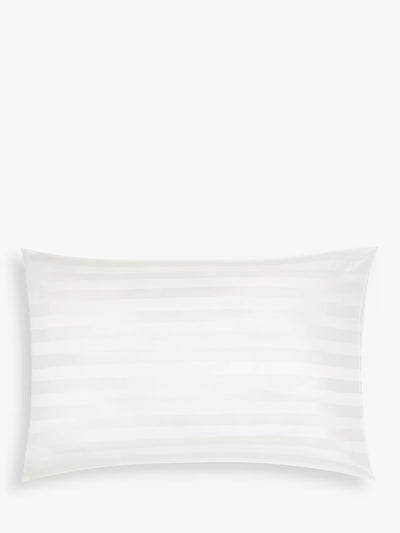 John Lewis John Lewis Organic Silk Stripe Standard Pillowcase White- Buy online at McGrocer