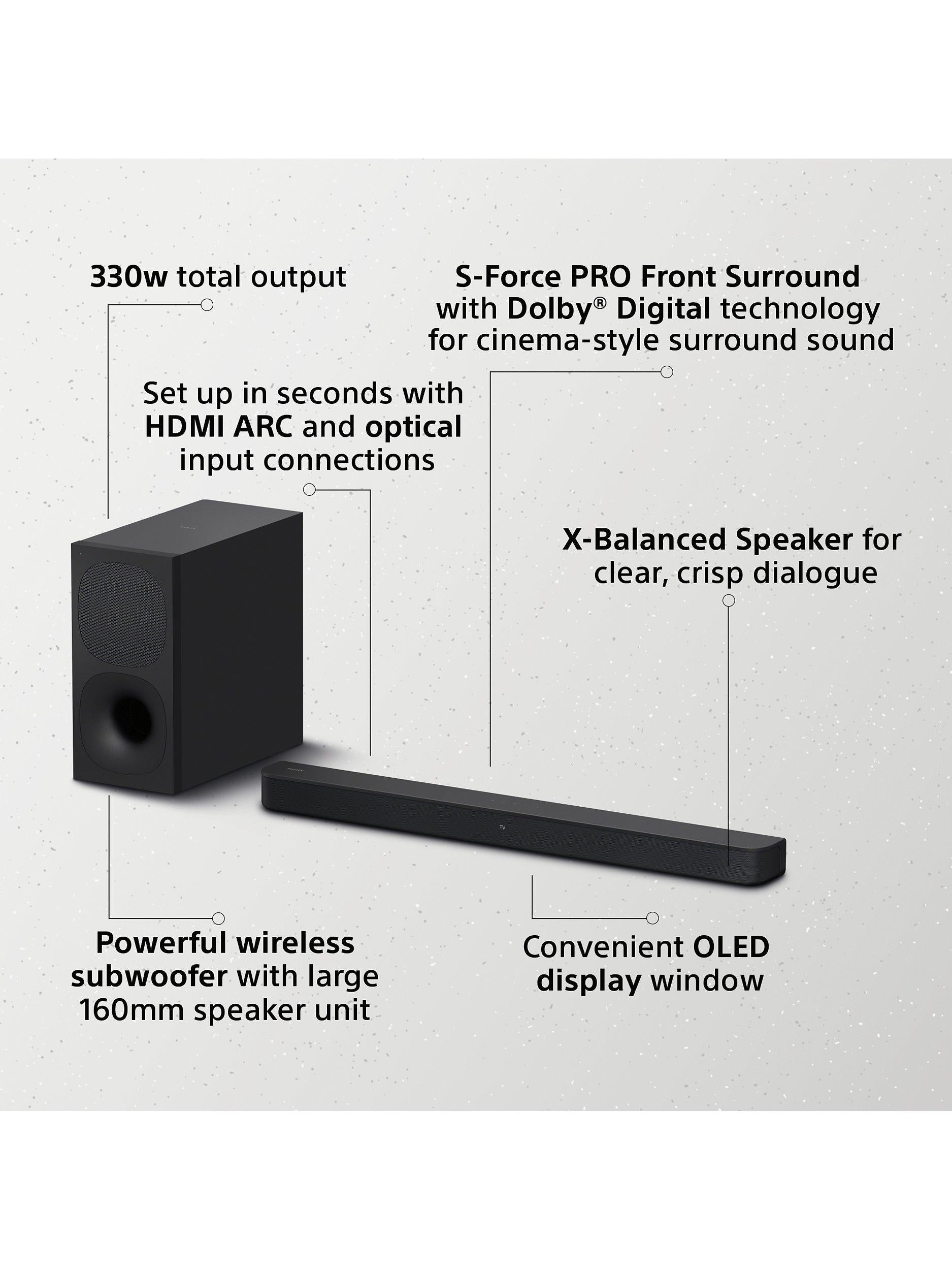 Sony HT-SD40 soundbar with wireless subwoofer - British product
