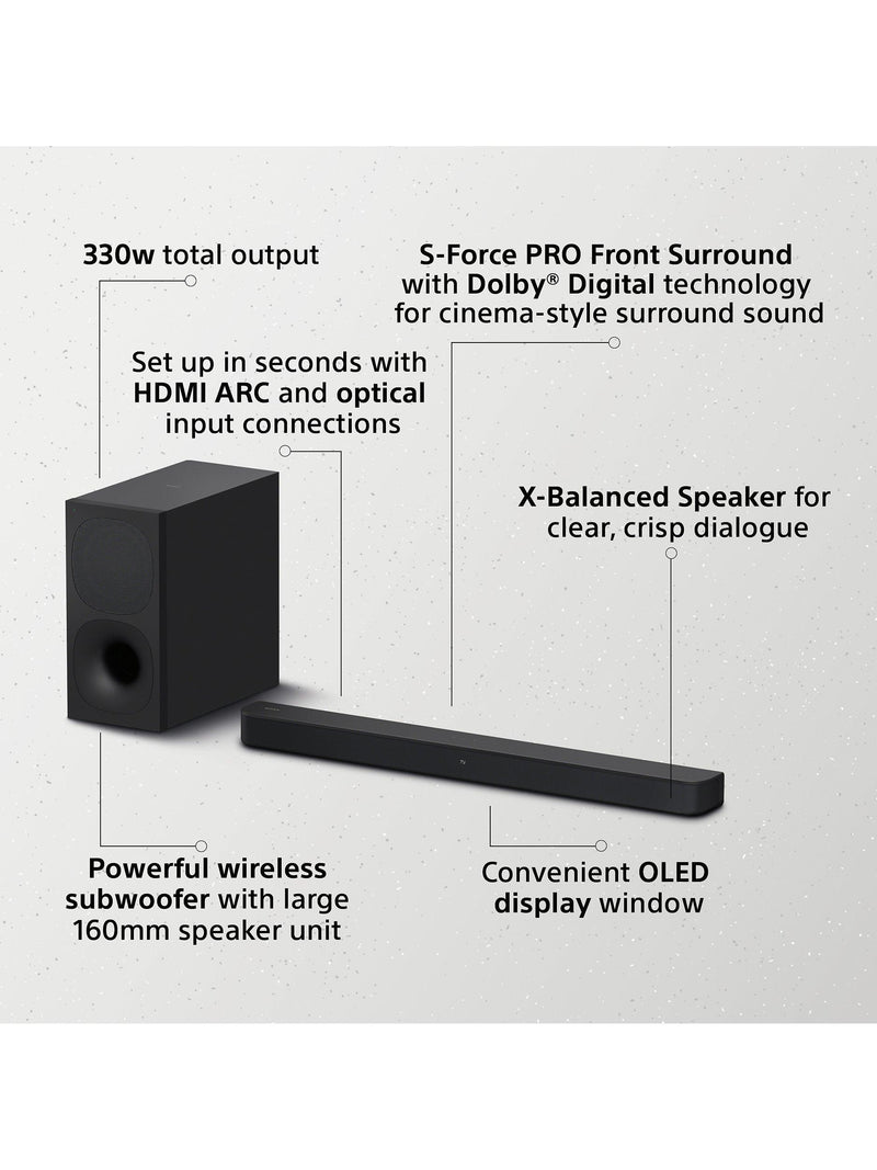 Sony HT-SD40 soundbar with wireless subwoofer - British product