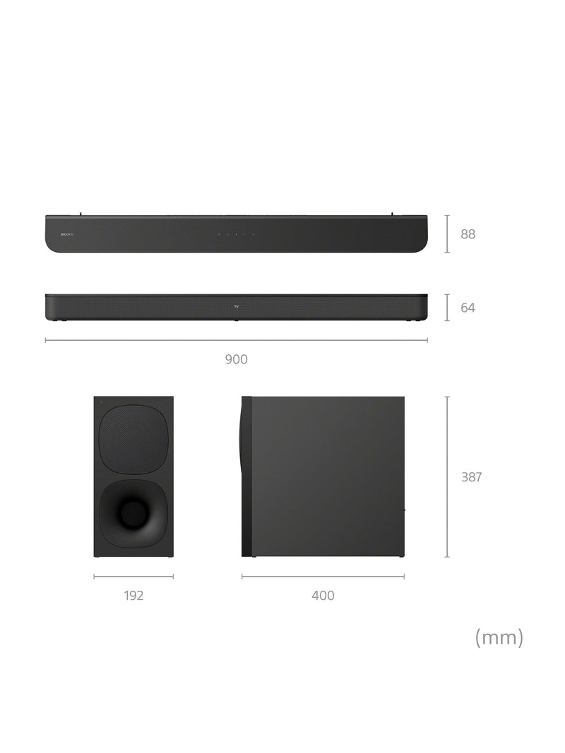 Sony HT-SD40 soundbar with wireless subwoofer - British product