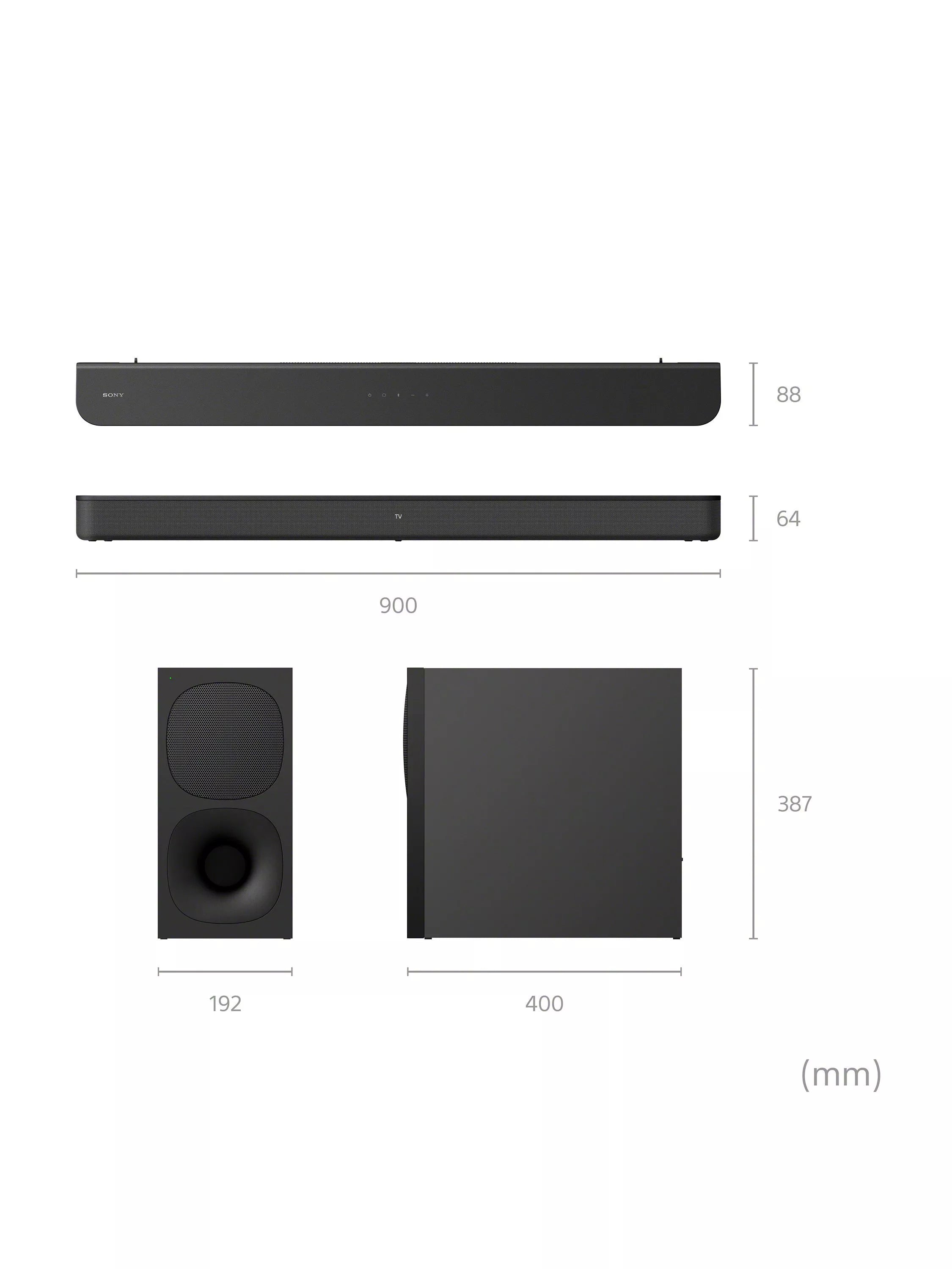 Sony HT-SD40 soundbar with wireless subwoofer - British product