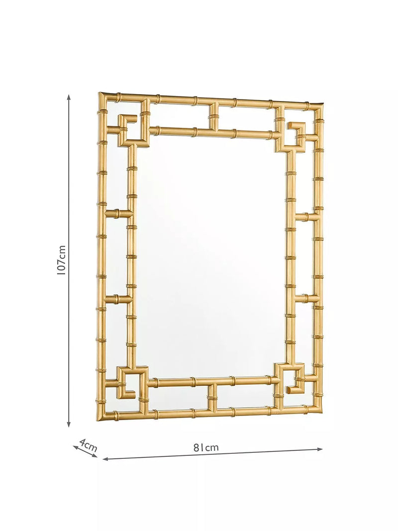 Laura Ashley gold mock bamboo wall mirror 107x81cm (British brand)