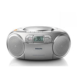 Philips AZ127 portable stereo system in silver, imported from the UK