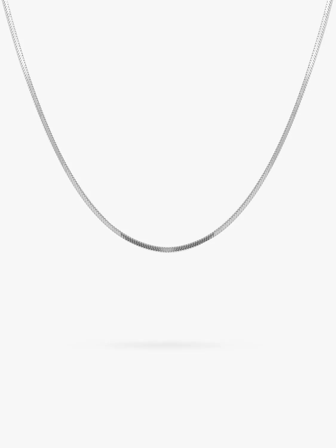 Larnauti herringbone chain necklace sterling silver adjustable - British product