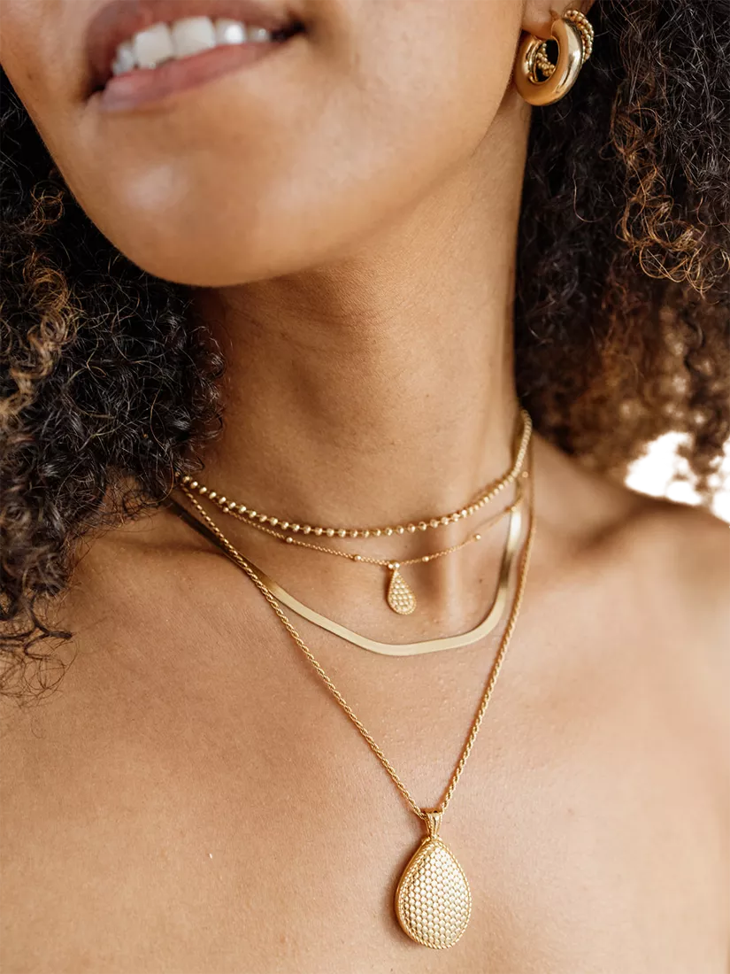 Larnauti double herringbone chain necklace (British brand)