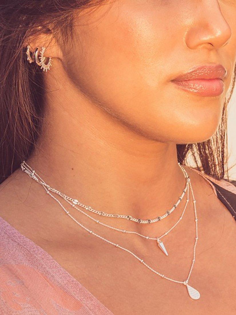 Larnauti diamond cut beaded chain necklace 46cm (British brand)