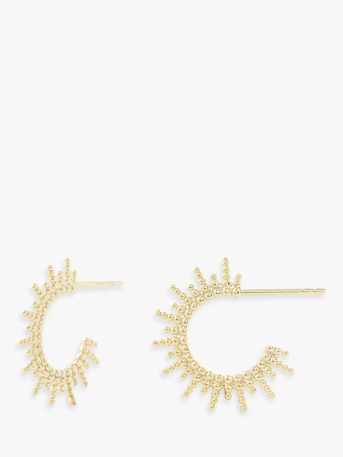 LARNAUTI sunburst hoop earrings gold, imported from the UK