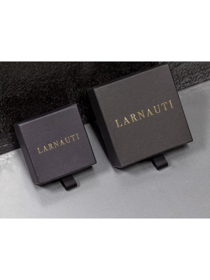 LARNAUTI sunburst hoop earrings gold, imported from the UK