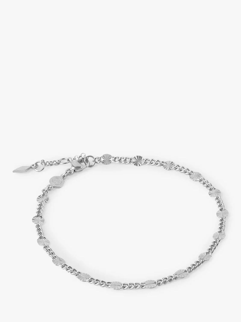 Larnauti sterling silver diamond cut beaded bracelet, imported from the UK