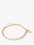 LARNAUTI pyramid charm chain bracelet in gold, 18-20cm (British brand)