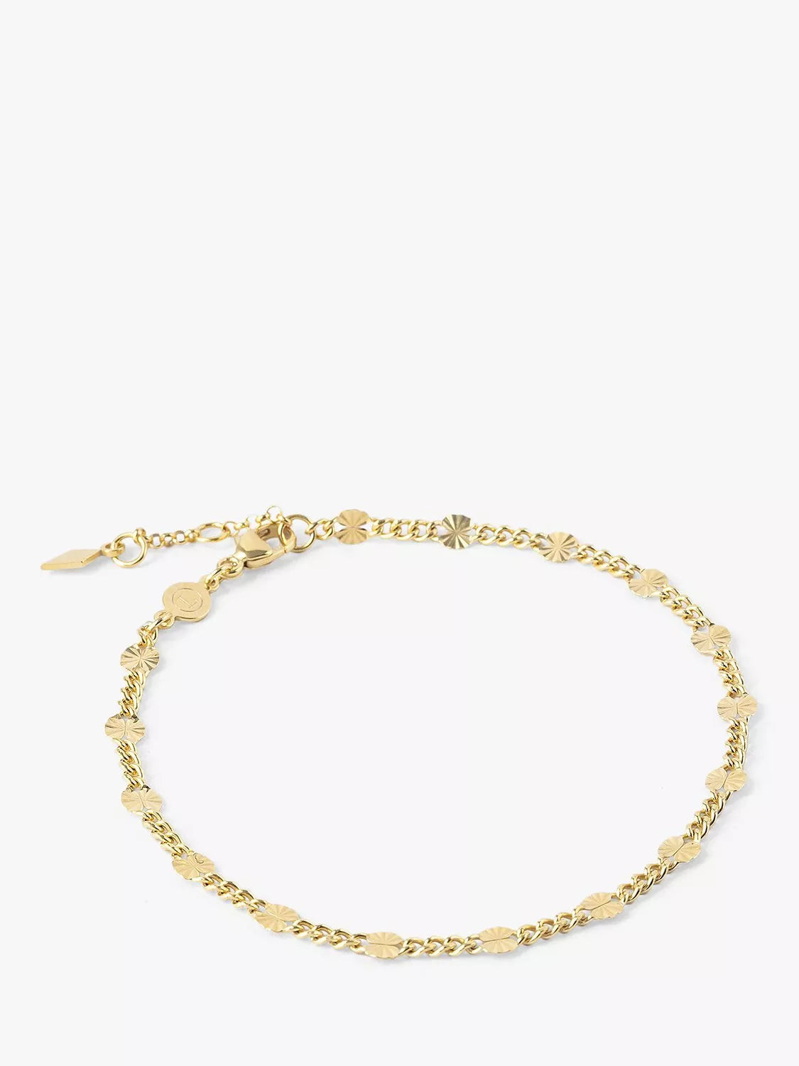 LARNAUTI Diamond Cut Stations Beaded Chain Bracelet 18-20cm