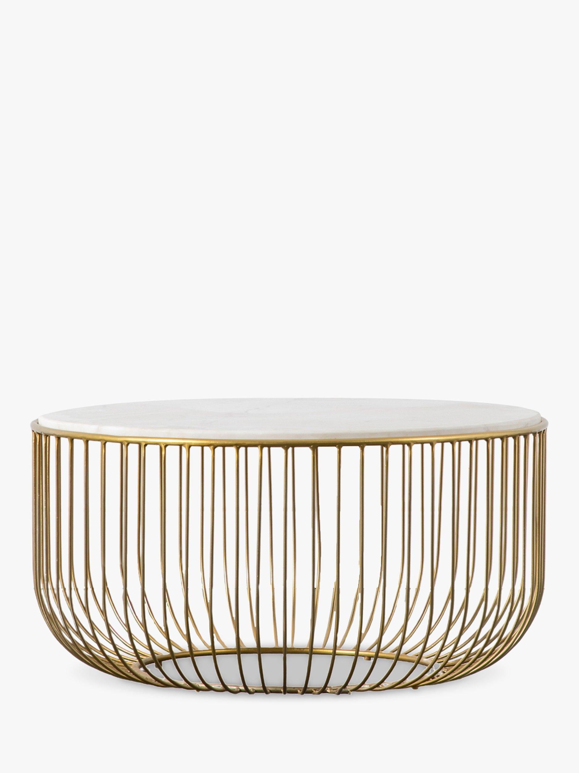 Gallery Direct marble coffee table natural gold round - British product