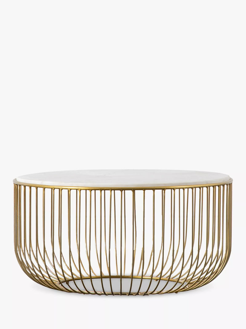 Gallery Direct marble coffee table natural gold round - British product