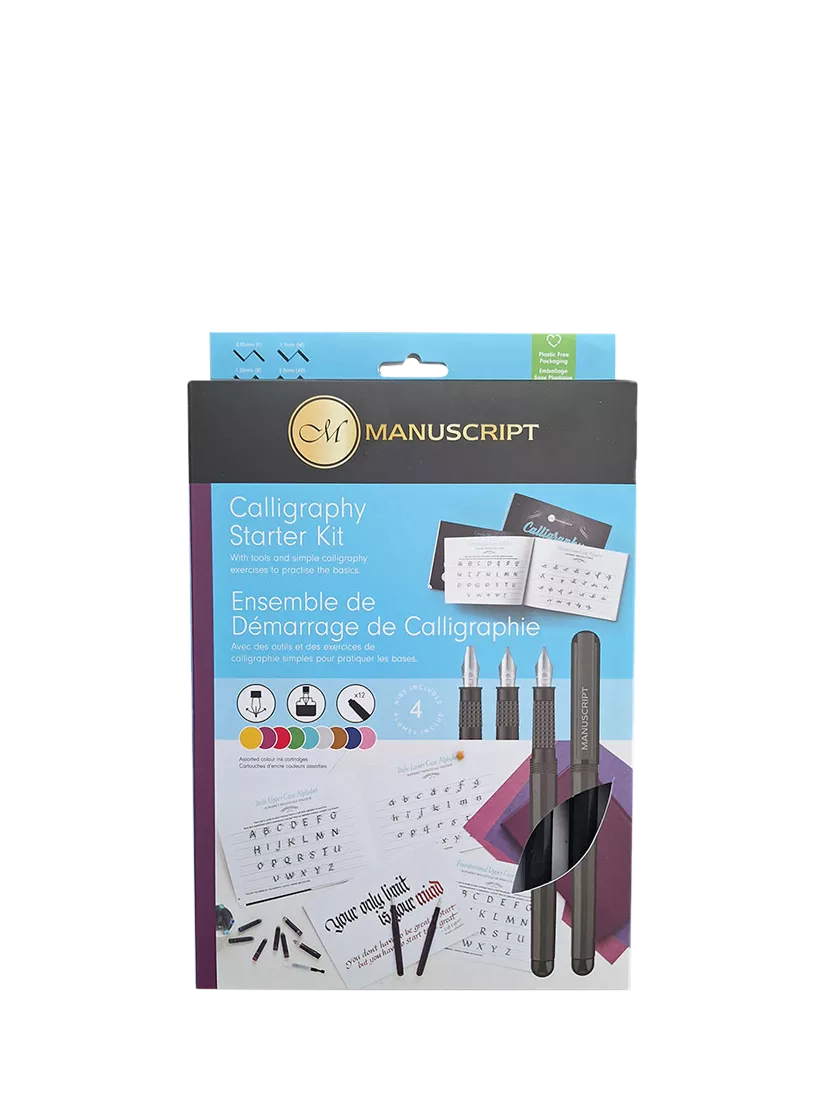 Manuscript calligraphy starter kit with pens and nibs, UK version