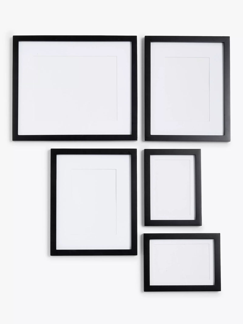 John Lewis multi-aperture wood photo frame set black 5 photo, UK version