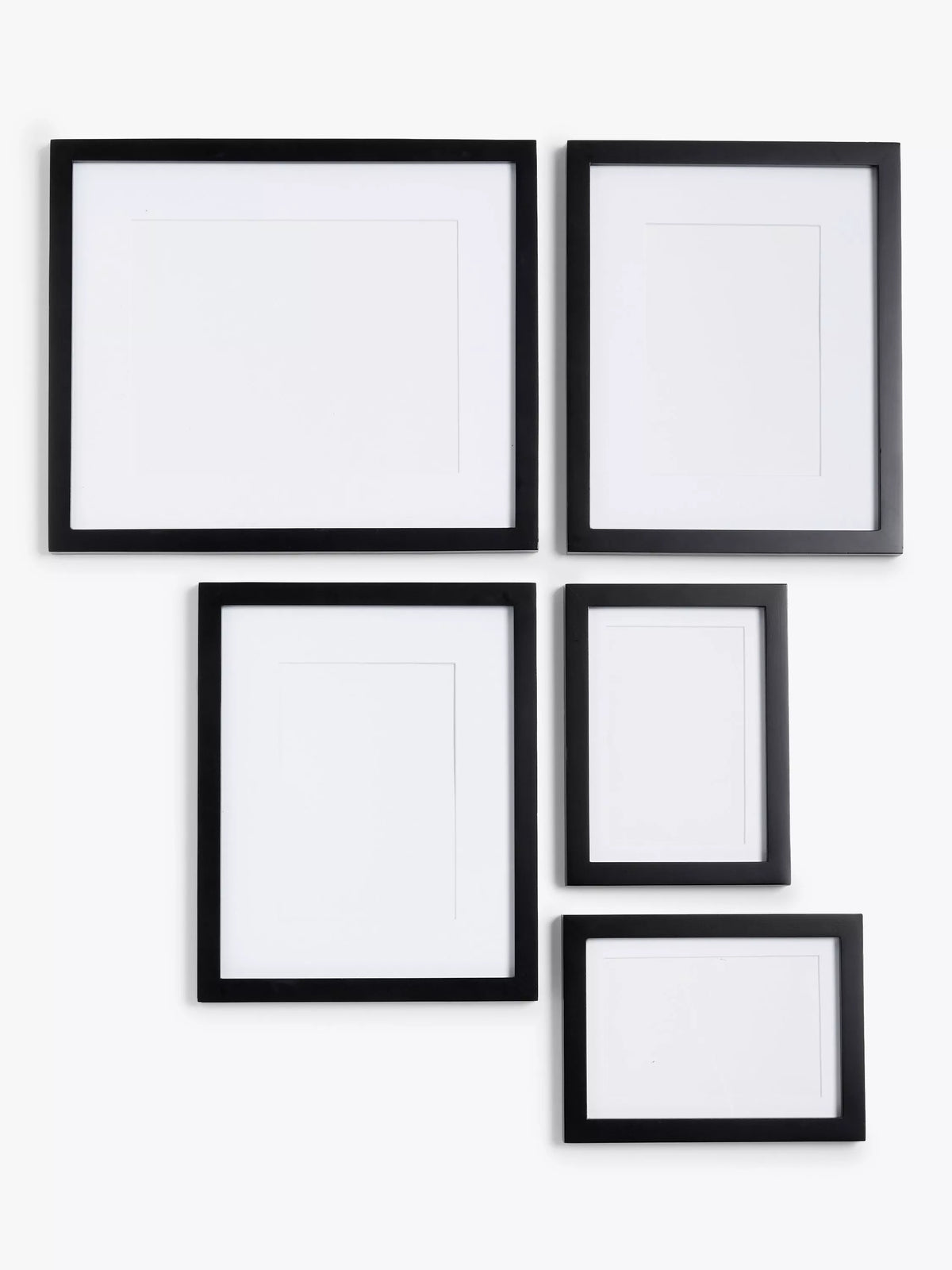 John Lewis multi-aperture wood photo frame set black 5 photo, UK version