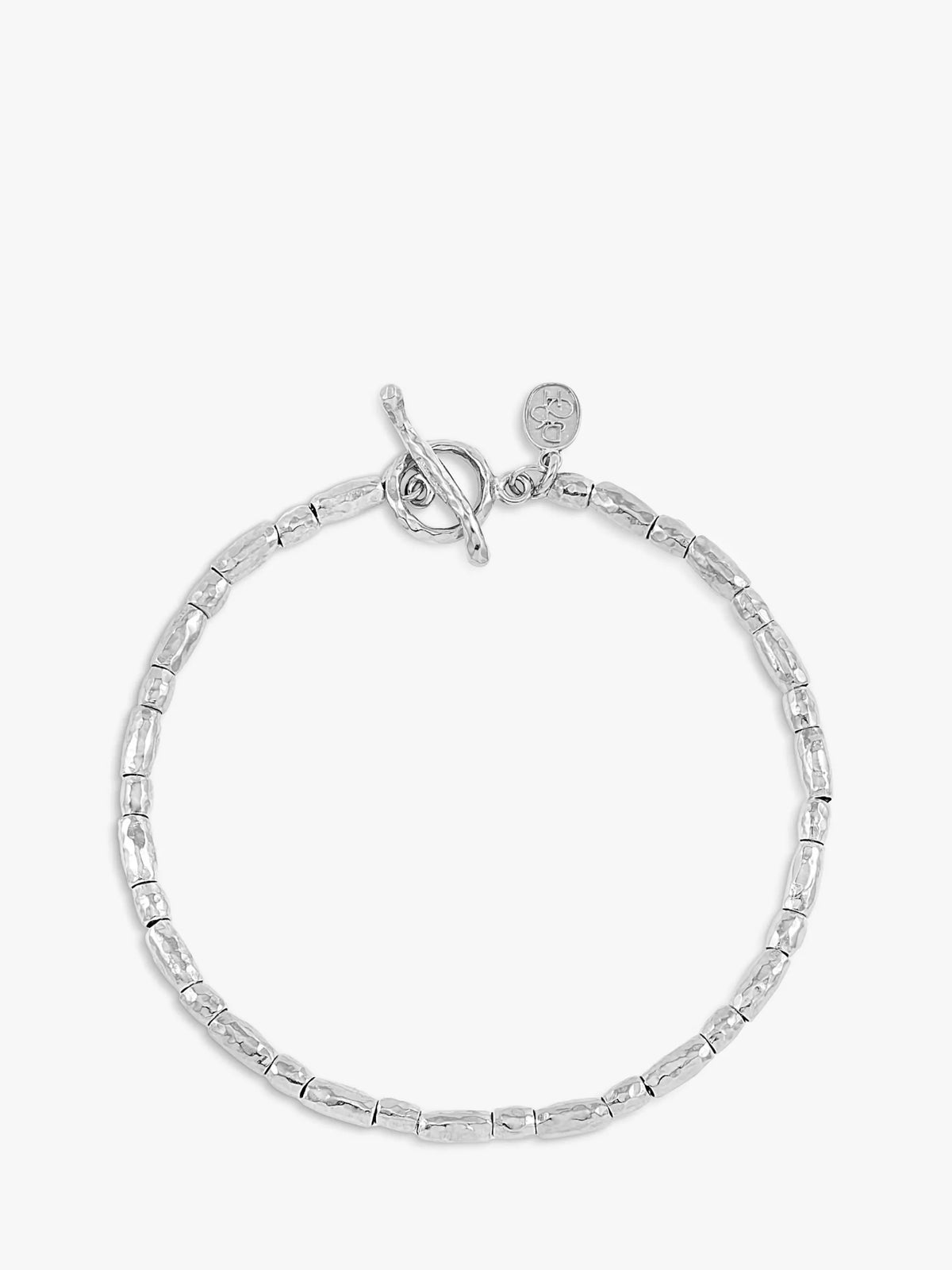 Dower & Hall sterling silver rice nomad beaded bracelet (British brand)