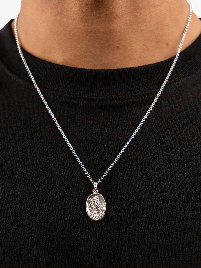 Dower & Hall St. Christopher pendant necklace in sterling silver (British brand)