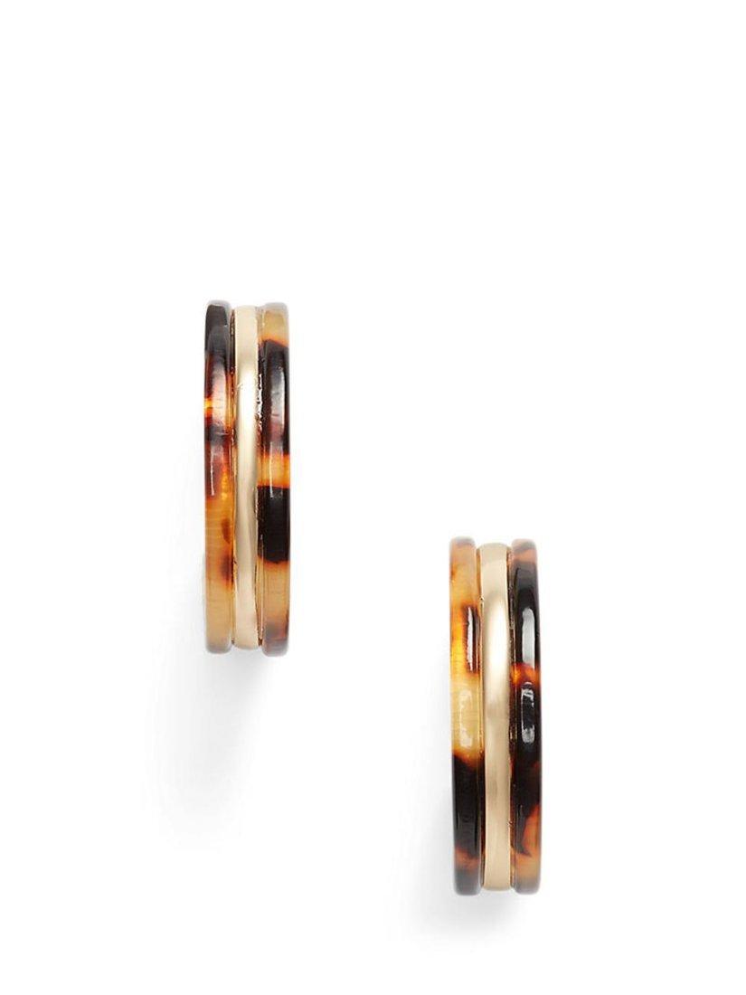 Ralph Lauren tortoise shell hoop earrings gold tone 23.88mm - British product