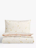 John Lewis Easy Care Star Print Reversible Duvet Cover and Pillowcase Set, Cotbed (120 x 140cm)