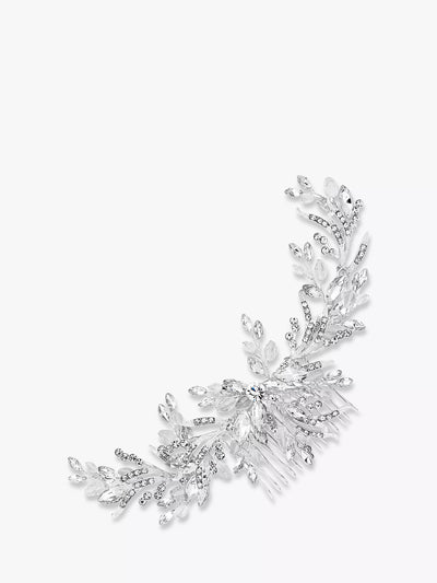John Lewis Silver Plated Crystal Beaded Wreath Hair Comb Clip- Buy online at McGrocer