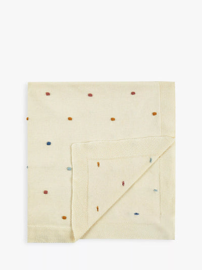 John Lewis John Lewis Knitted Dots Cotton Blanket, 100 x 80cm