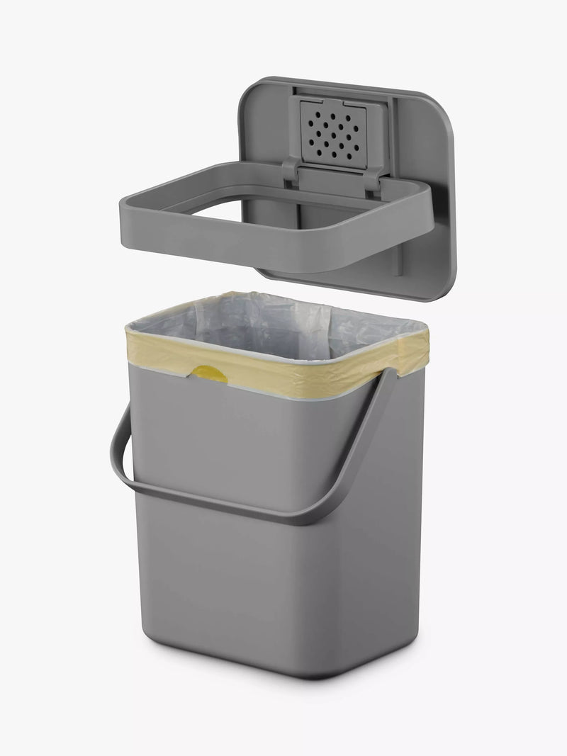 EKO grey food waste caddy 5 litre kitchen bin - British product
