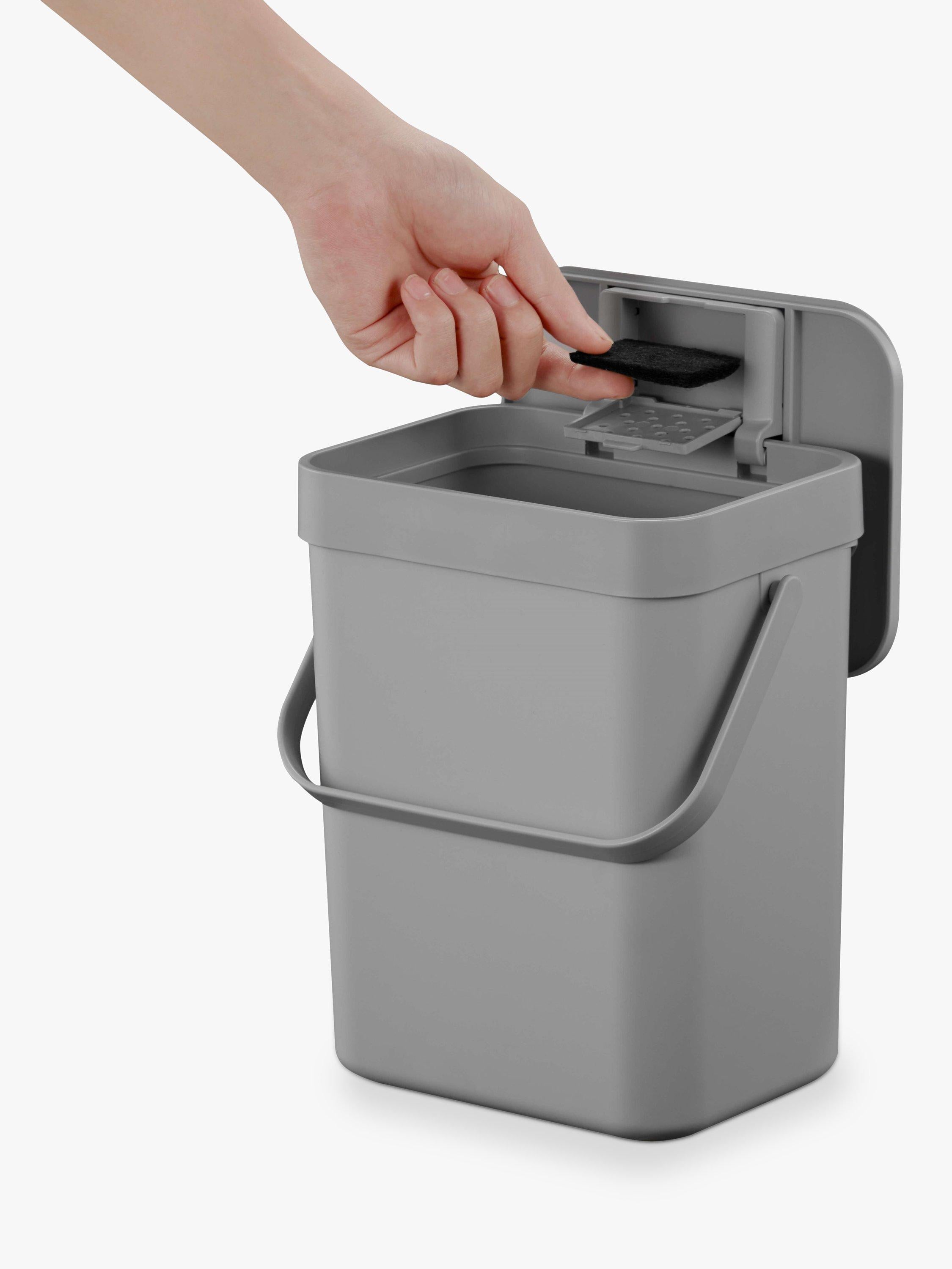 EKO grey food waste caddy 5 litre kitchen bin - British product
