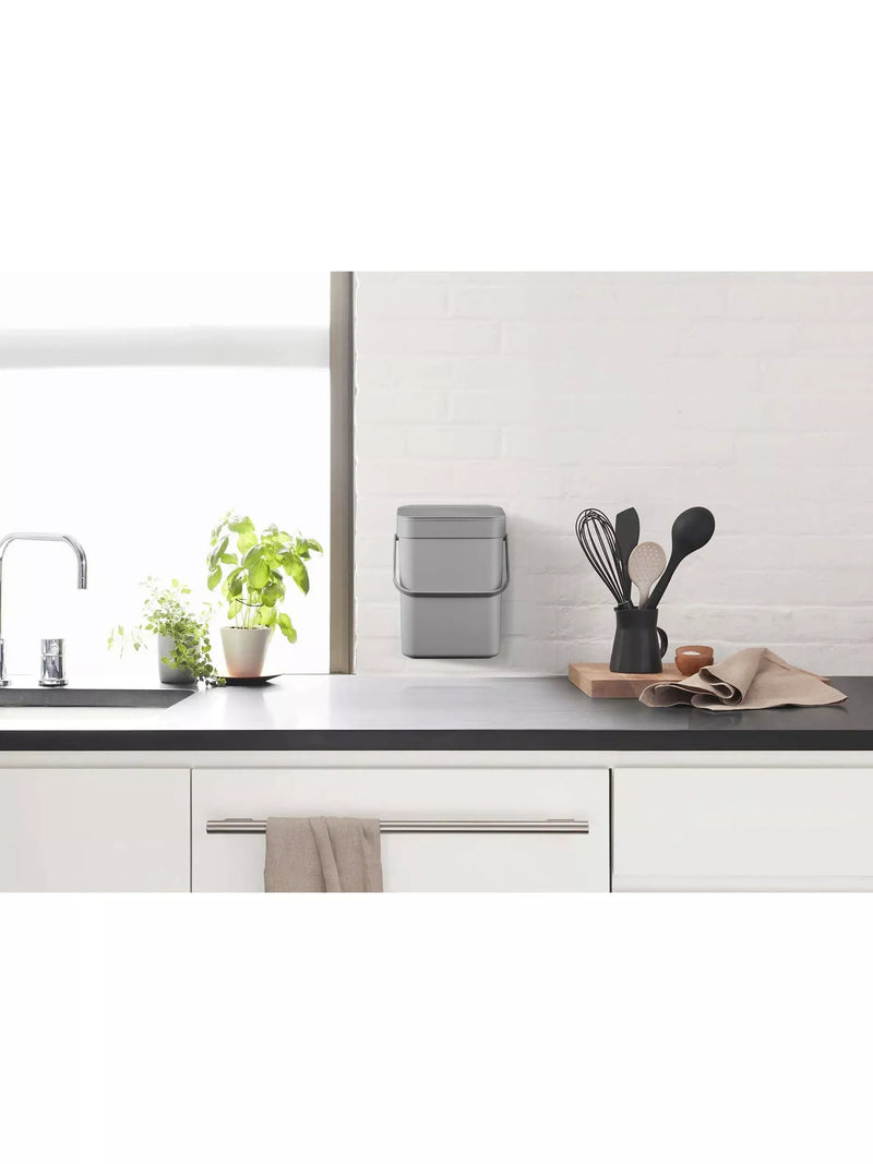 EKO grey food waste caddy 5 litre kitchen bin - British product