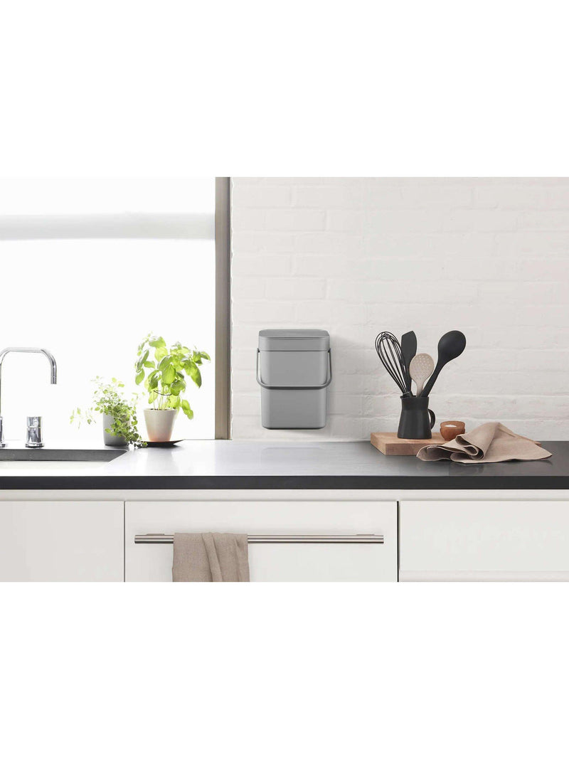EKO grey food waste caddy 5 litre kitchen bin - British product