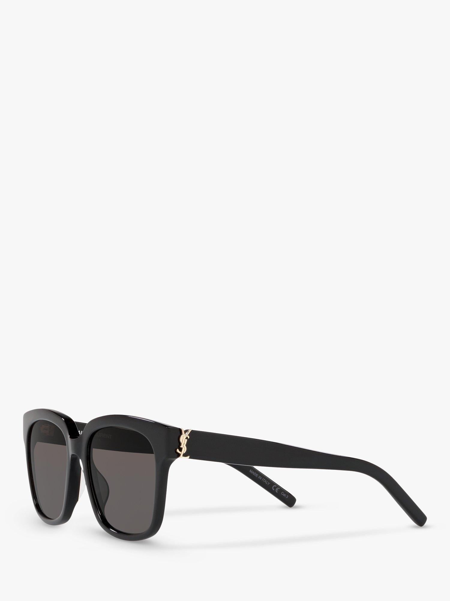 Yves Saint Laurent square sunglasses black frame grey lenses, imported from the UK