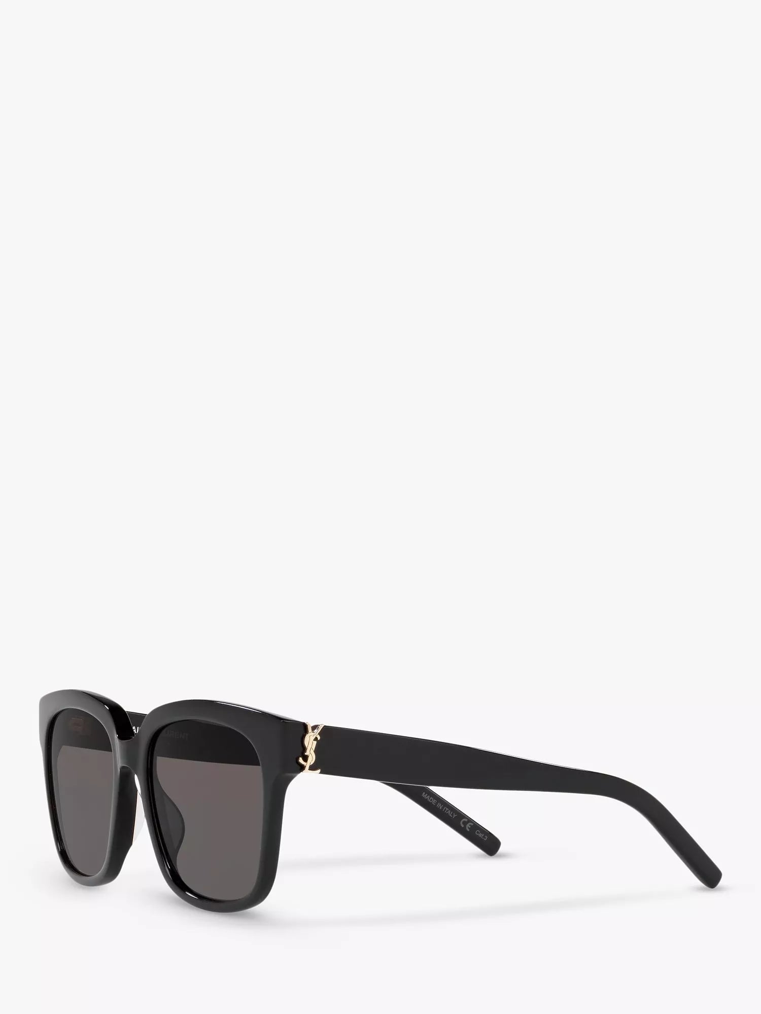 Yves Saint Laurent square sunglasses black frame grey lenses, imported from the UK
