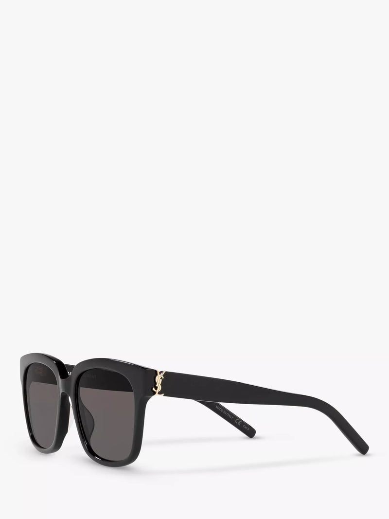 Yves Saint Laurent square sunglasses black frame grey lenses, imported from the UK