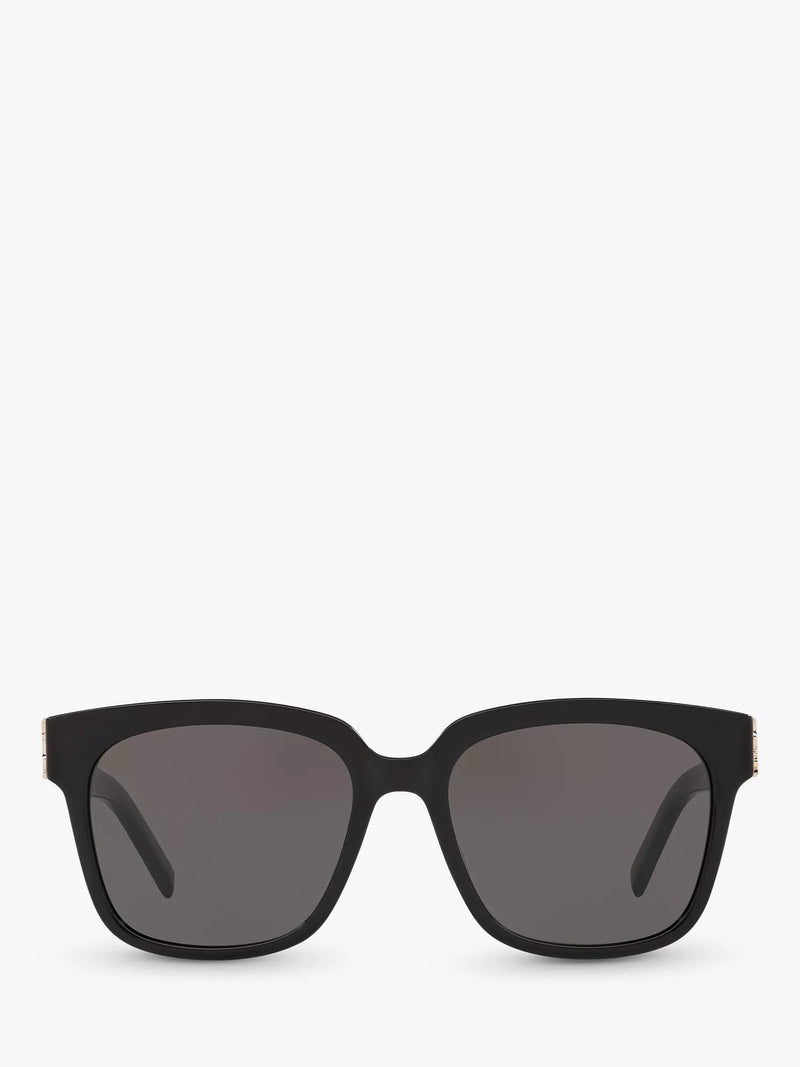 Yves Saint Laurent square sunglasses black frame grey lenses, imported from the UK