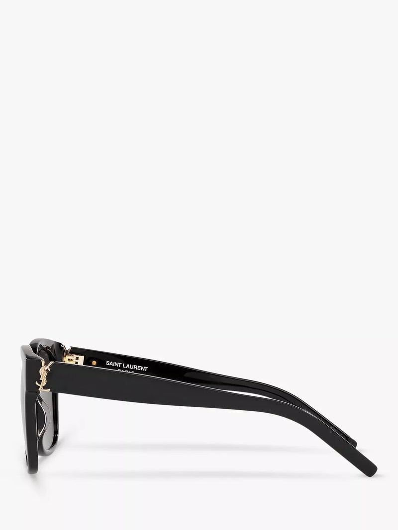 Yves Saint Laurent square sunglasses black frame grey lenses, imported from the UK