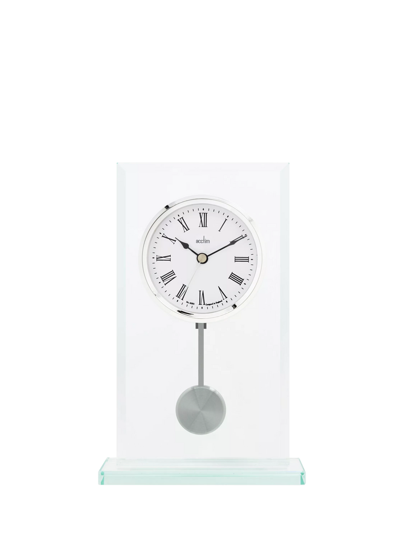 Acctim La Collina mantel clock Roman numerals 22cm glass, imported from the UK