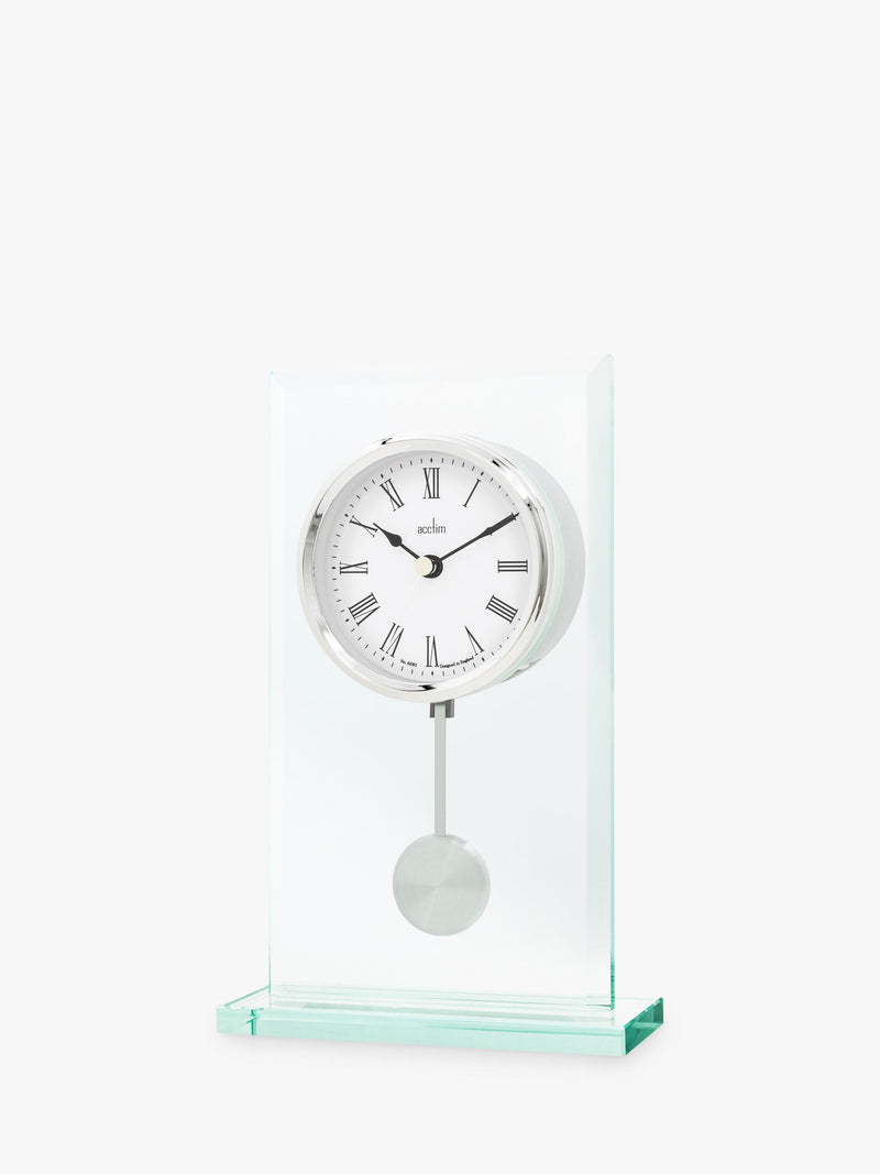 Acctim La Collina mantel clock Roman numerals 22cm glass, imported from the UK