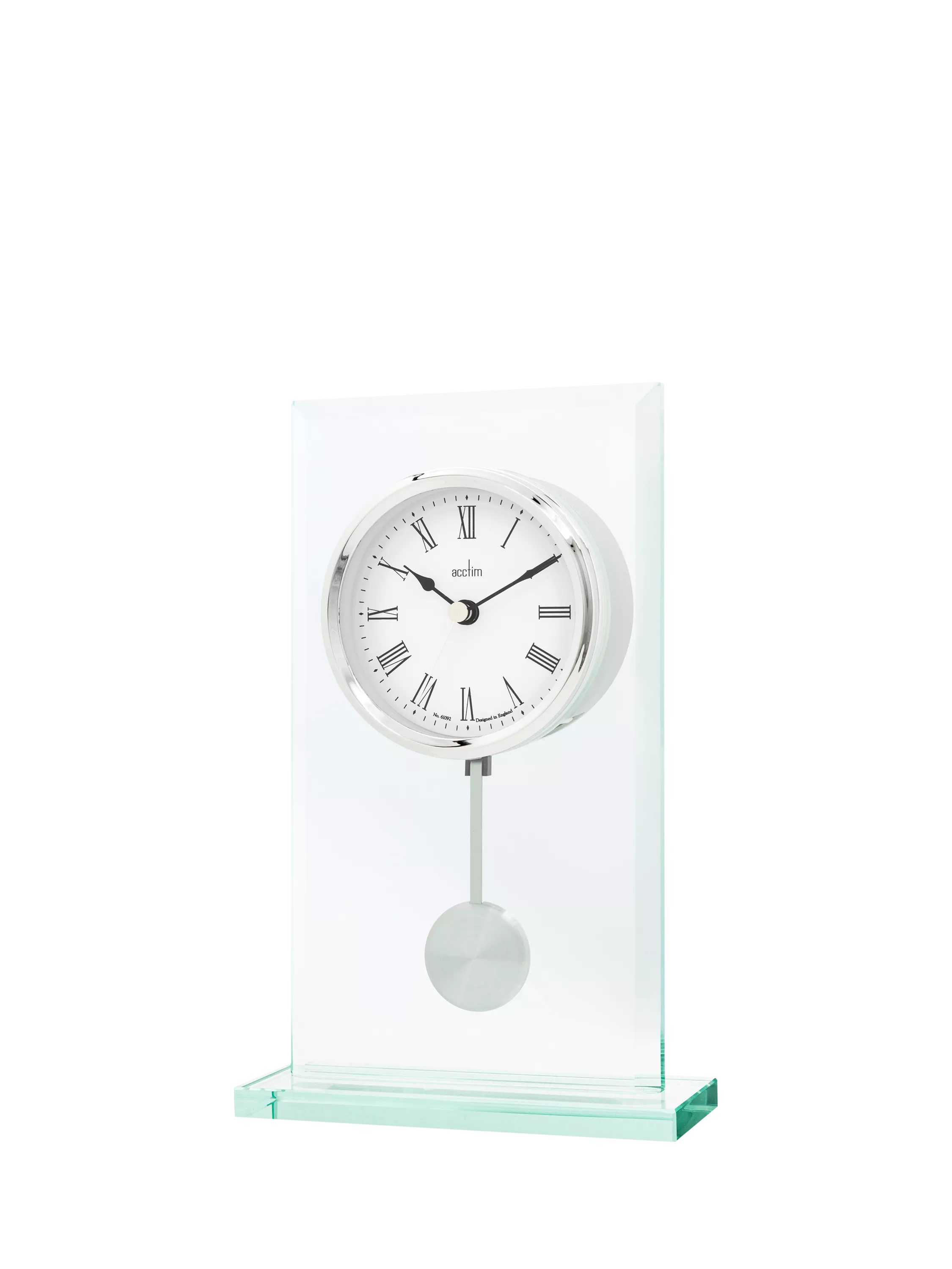 Acctim La Collina mantel clock Roman numerals 22cm glass, imported from the UK