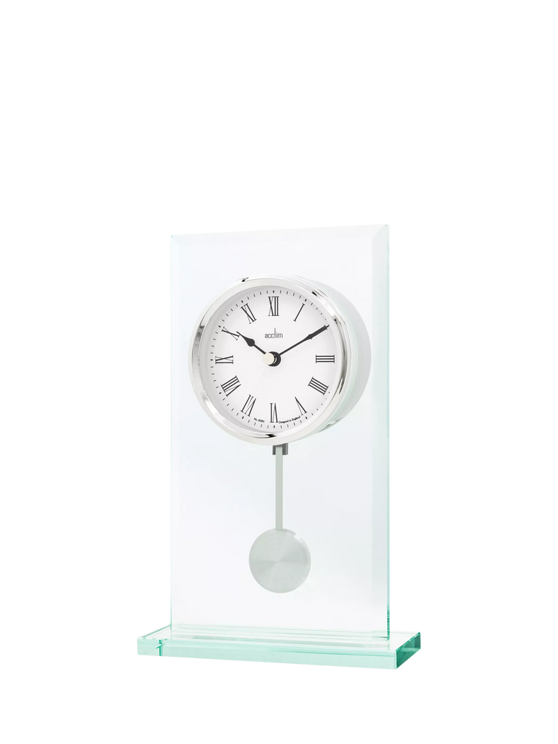 Acctim La Collina mantel clock Roman numerals 22cm glass, imported from the UK