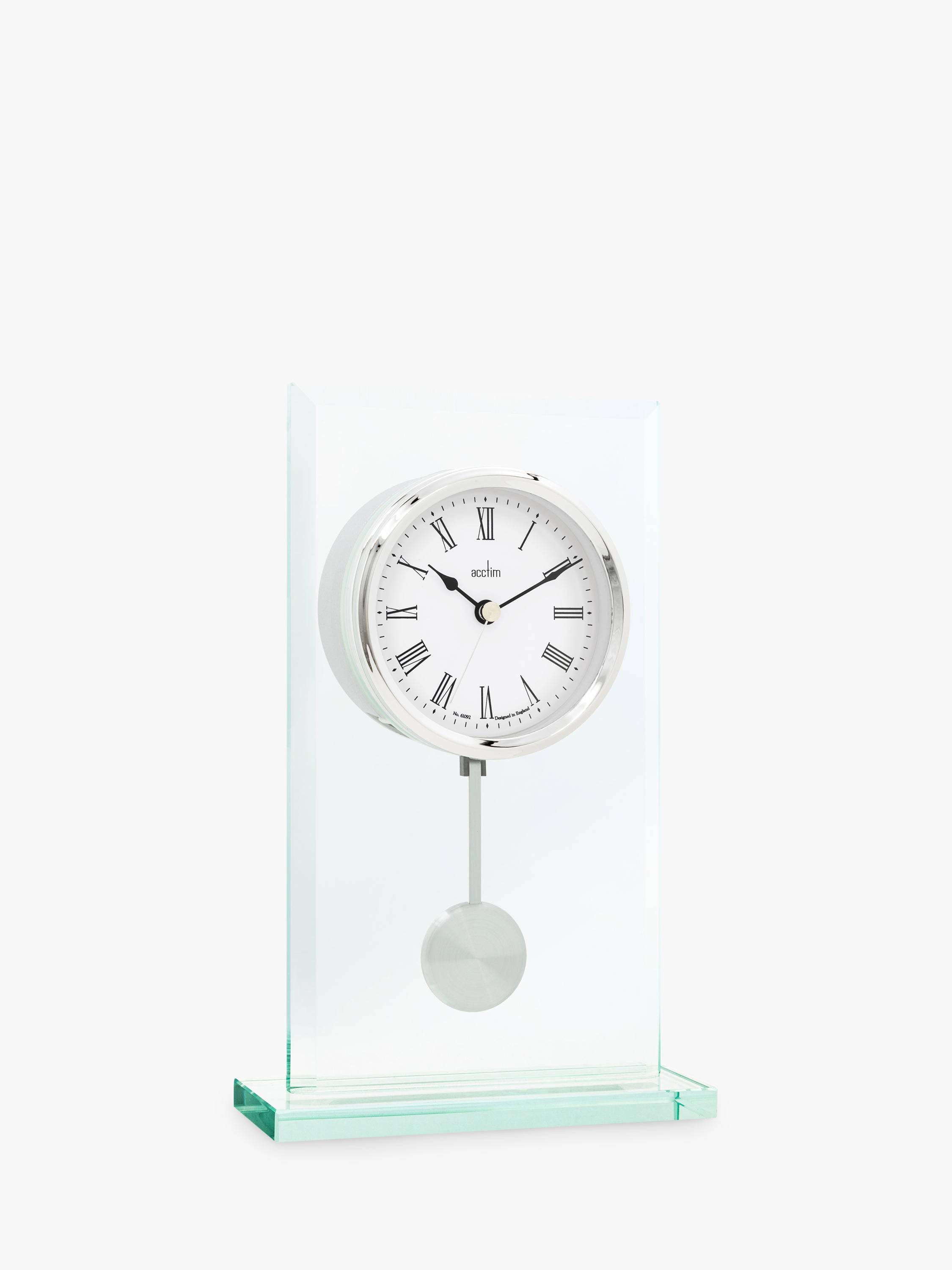 Acctim La Collina mantel clock Roman numerals 22cm glass, imported from the UK